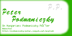 peter podmaniczky business card